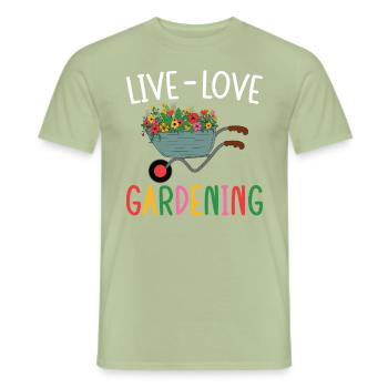 love Gardening - Männer T-Shirt - Sage - Vorne - AI Model Male 178 light (178cm)