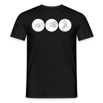 Kpop Finger Korean Popmusik K-Pop - Männer T-Shirt - Schwarz - Vorne - AI Model Male 178 light (178cm)