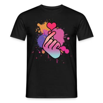 Kpop Finger Korean Popmusik Retro K-Pop - Männer T-Shirt - Schwarz - Vorne - AI Model Male 178 light (178cm)
