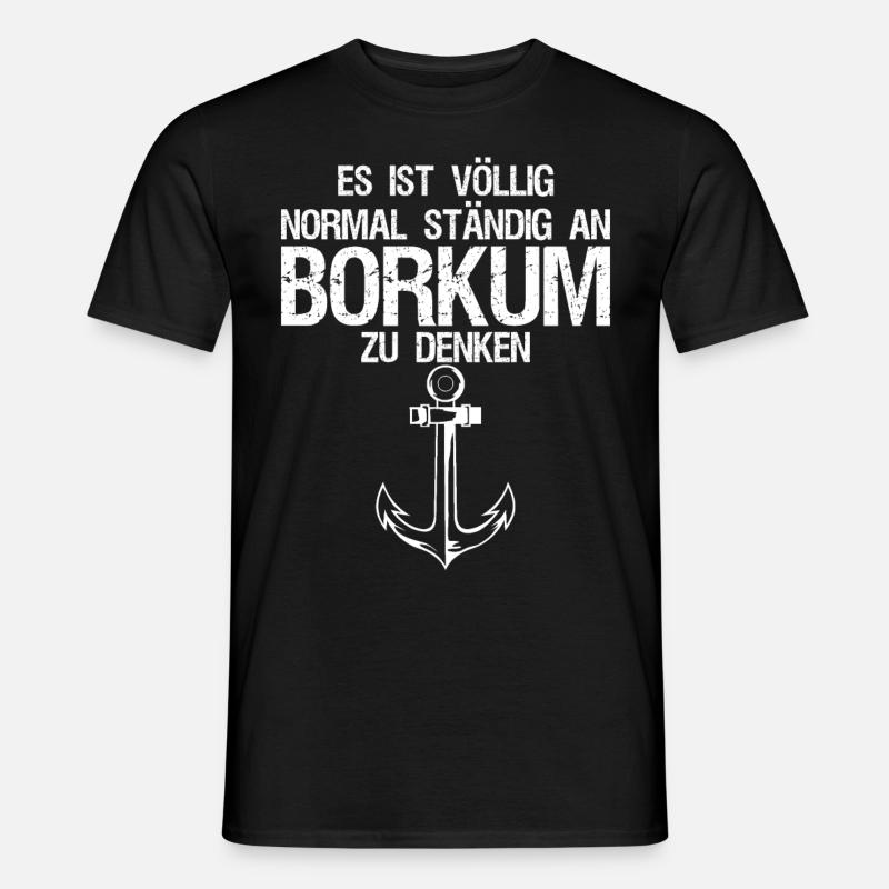 Borkum Urlaub Anker - Männer T-Shirt - Schwarz