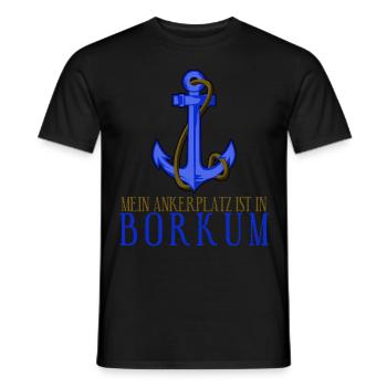 Borkum Anker Nordsee Urlaub - Männer T-Shirt - Schwarz - Vorne - AI Model Male 178 light (178cm)