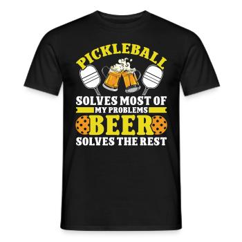 Pickleball and Beer - Männer T-Shirt - Schwarz - Vorne - AI Model Male 178 light (178cm)