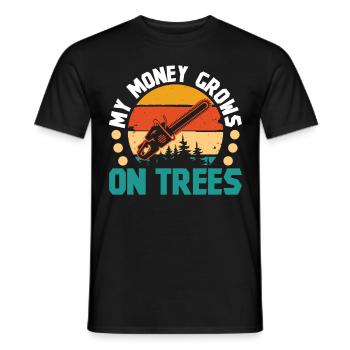 My Money grows in Trees - Men's T-Shirt - black - Front - AI Model Male 178 light (178cm)