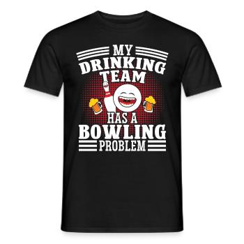 Mon équipe de buveurs a un problème de bowling - T-shirt homme - noir - Devant - AI Model Male 178 light (178cm)