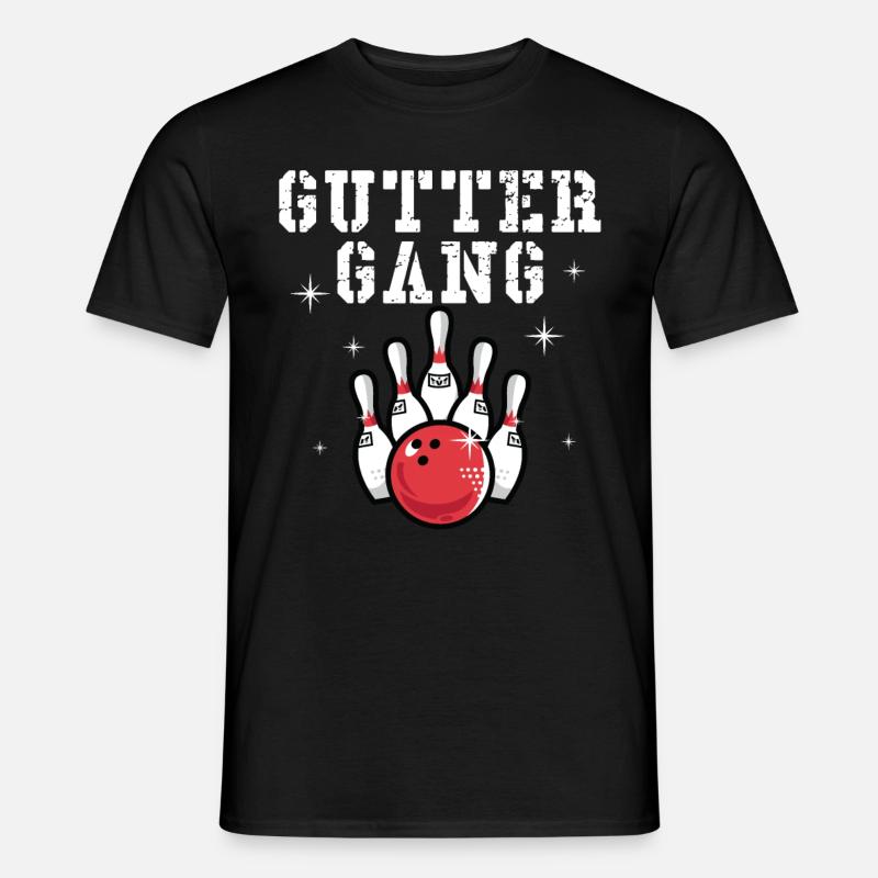 Guttergang Bowling Design - Männer T-Shirt - Schwarz