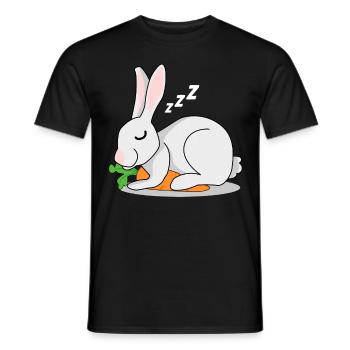 Rabbit with carrot sleeps rabbit rabbit - Men's T-Shirt - black - Front - AI Model Male 178 light (178cm)