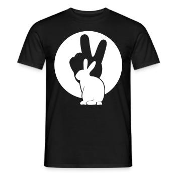 Bunnies Peace Rabbit Bunny - Men's T-Shirt - black - Front - AI Model Male 178 light (178cm)