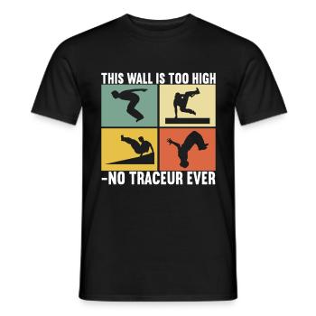 Parkour Freerunning - Men's T-Shirt - black - Front - AI Model Male 178 light (178cm)