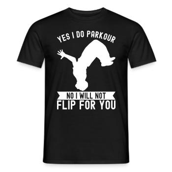 Parkour Freerunning - T-shirt homme - noir - Devant - AI Model Male 178 light (178cm)