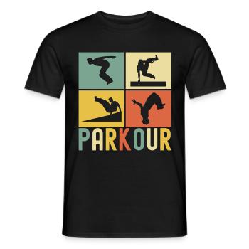 Parkour Freerunning - T-shirt homme - noir - Devant - AI Model Male 178 light (178cm)