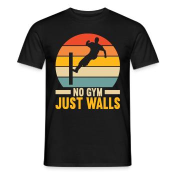 Parkour Freerunning - T-shirt homme - noir - Devant - AI Model Male 178 light (178cm)