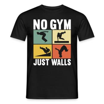 Parkour Freerunning - T-shirt homme - noir - Devant - AI Model Male 178 light (178cm)