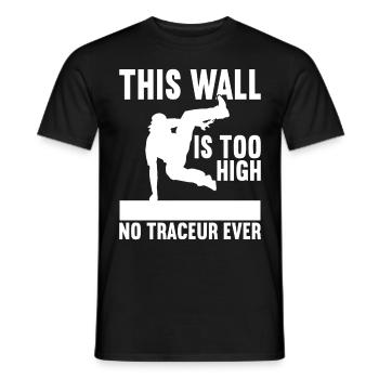 Parkour Freerunning - Men's T-Shirt - black - Front - AI Model Male 178 light (178cm)