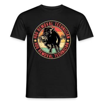 Wildschwein Wildschweinjagd Wildschweinjäger - Männer T-Shirt - Schwarz - Vorne - AI Model Male 178 light (178cm)