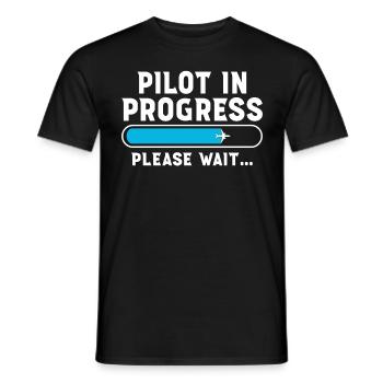 Pilot in Progress please Wait - Männer T-Shirt - Schwarz - Vorne - AI Model Male 178 light (178cm)