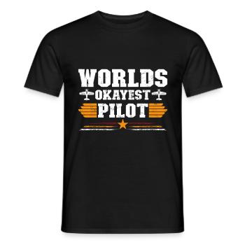 Worlds okayest Pilot - T-shirt homme - noir - Devant - AI Model Male 178 light (178cm)