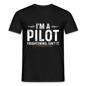 Funny Aviator saying - Männer T-Shirt - Schwarz - Vorne - AI Model Male 178 light (178cm)