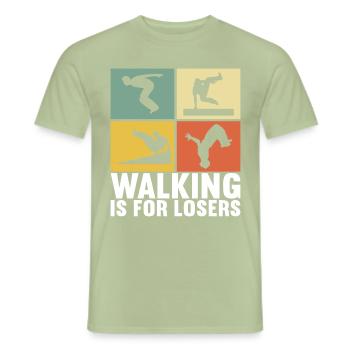 Parkour Freerunning - Men's T-Shirt - sage - Front - AI Model Male 178 light (178cm)