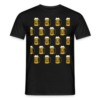 Beer cute beer glasses - Men's T-Shirt - black - Front - AI Model Male 178 light (178cm)