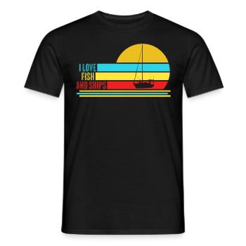 Pêche à voile et navires Capitaine Sailor - T-shirt homme - noir - Devant - AI Model Male 178 light (178cm)
