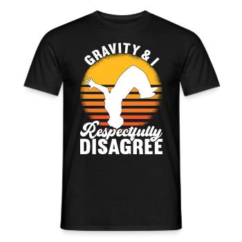 Parkour Freerunning - Men's T-Shirt - black - Front - AI Model Male 178 light (178cm)