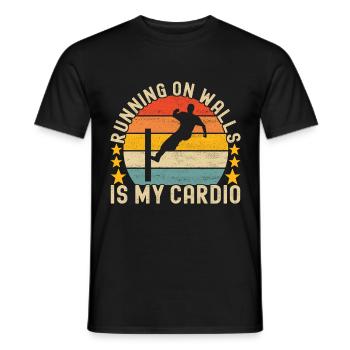 Parkour Freerunning - T-shirt homme - noir - Devant - AI Model Male 178 light (178cm)