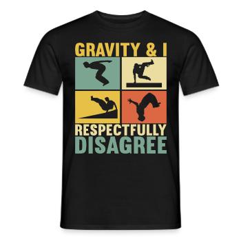 Parkour Freerunning - Men's T-Shirt - black - Front - AI Model Male 178 light (178cm)