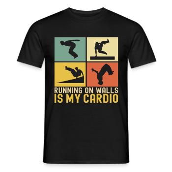 Parkour Freerunning - Men's T-Shirt - black - Front - AI Model Male 178 light (178cm)