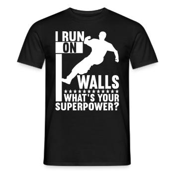 Parkour Freerunning - T-shirt homme - noir - Devant - AI Model Male 178 light (178cm)