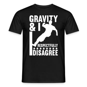 Parkour Freerunning - Men's T-Shirt - black - Front - AI Model Male 178 light (178cm)