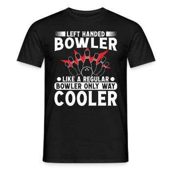 Bowler gaucher comme un refroidisseur Bowler normal - T-shirt homme - noir - Devant - AI Model Male 178 light (178cm)