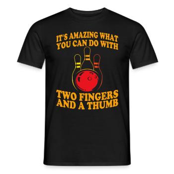 Amazing what you can do with two Fingers - Men's T-Shirt - black - Front - AI Model Male 178 light (178cm)