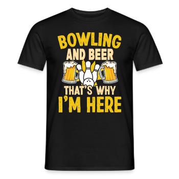 Bowling and Beer bowling Design - Männer T-Shirt - Schwarz - Vorne - AI Model Male 178 light (178cm)