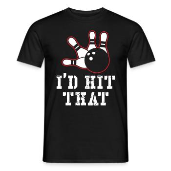 I'd hit that Bowling Design - Men's T-Shirt - black - Front - AI Model Male 178 light (178cm)