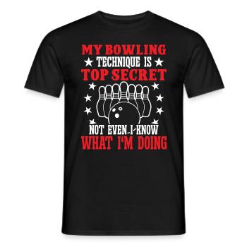 My Bowling technique is mysterious not - Männer T-Shirt - Schwarz - Vorne - AI Model Male 178 light (178cm)