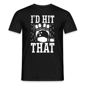 I'd hit that Bowling Design - Men's T-Shirt - black - Front - AI Model Male 178 light (178cm)