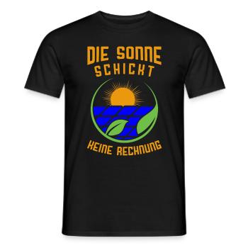 Die Sonne schickt keine Rechnung / Energiewende - Männer T-Shirt - Schwarz - Vorne - AI Model Male 178 light (178cm)