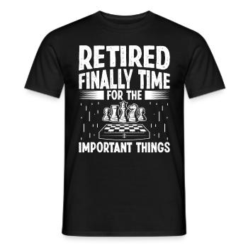 Retiré enfin Il est temps pour l’important - T-shirt homme - noir - Devant - AI Model Male 178 light (178cm)