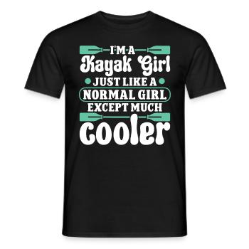 Je suis une fille avec kayak juste une fille normale - T-shirt homme - noir - Devant - AI Model Male 178 light (178cm)