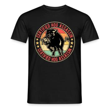 Wild boar wild boar hunting wild boar hunter - Men's T-Shirt - black - Front - AI Model Male 178 light (178cm)