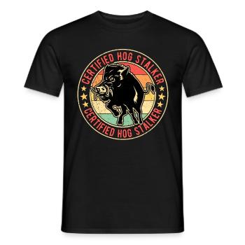 Wildschwein Wildschweinjagd Wildschweinjäger - Männer T-Shirt - Schwarz - Vorne - AI Model Male 178 light (178cm)