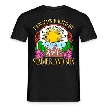 Summer and sun - Men's T-Shirt - black - Front - AI Model Male 178 light (178cm)