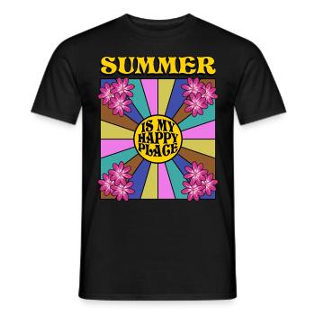 Summer retro sun - Men's T-Shirt - black - Front - AI Model Male 178 light (178cm)