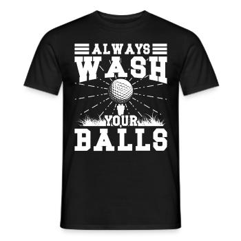 always wash your Balls - Männer T-Shirt - Schwarz - Vorne - AI Model Male 178 light (178cm)