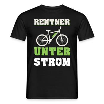 Rentner unter Strom / Fahrrad, E-Bike, Ruhestand - Männer T-Shirt - Schwarz - Vorne - AI Model Male 178 light (178cm)