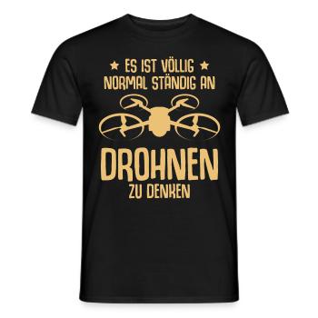 Drohne Quadcopter Quadrocopter - Männer T-Shirt - Schwarz - Vorne - AI Model Male 178 light (178cm)