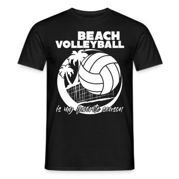 Beach Volleyball Season - Männer T-Shirt - Schwarz - Vorne - AI Model Male 178 light (178cm)