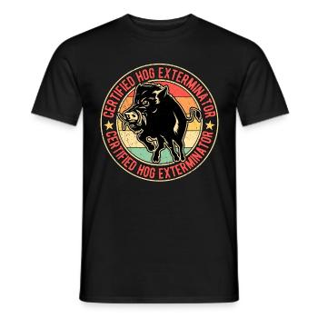 Wildschwein Wildschweinjagd Wildschweinjäger - Männer T-Shirt - Schwarz - Vorne - AI Model Male 178 light (178cm)