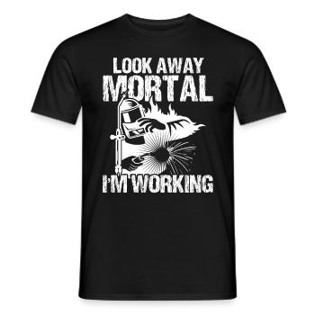 Look away i'm Working - Männer T-Shirt - Schwarz - Vorne - AI Model Male 178 light (178cm)