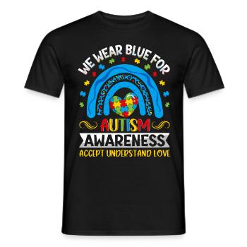 Blue for Autism Awareness Month Autism - Männer T-Shirt - Schwarz - Vorne - AI Model Male 178 light (178cm)